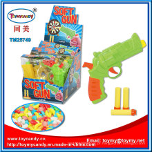 Brinquedo de arma plástica de imprensa suave com doces